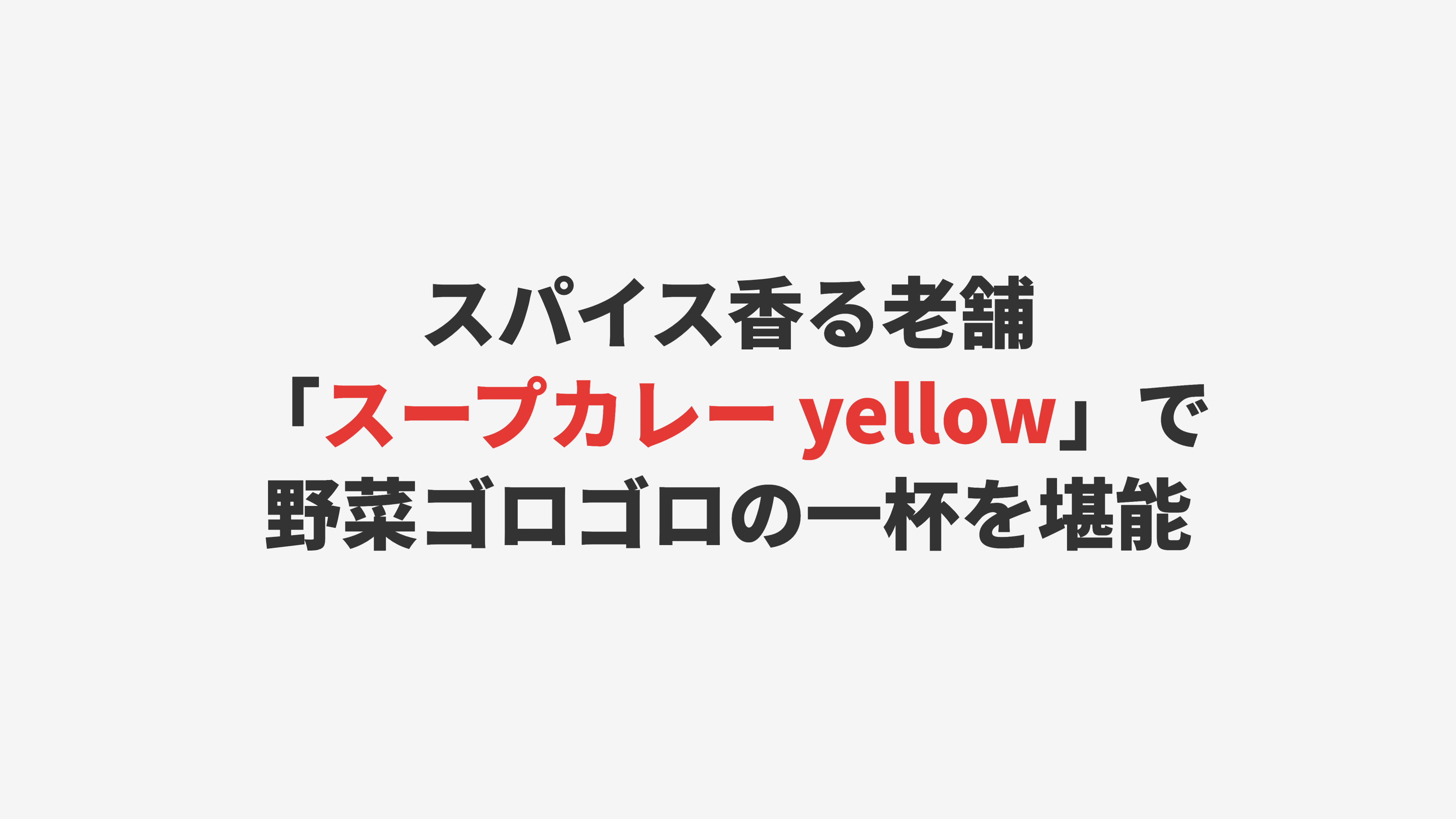 【札幌】スパイス香る老舗「スープカレー yellow」で野菜ゴロゴロの一杯を堪能