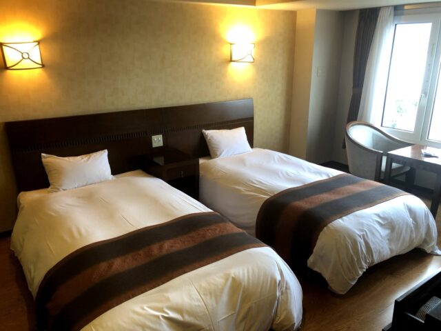 洞爺湖のホテル客室からの眺め