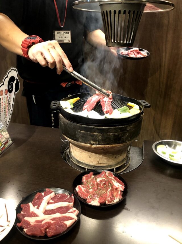 焼いている様子