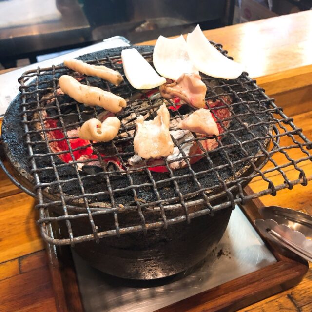 焼いている様子